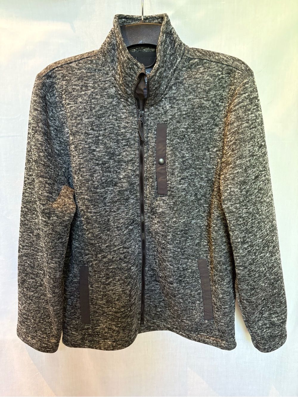 St. John's Bay Men's Heathered Gray Wind Proof Full-Zip Jacket Size Medium